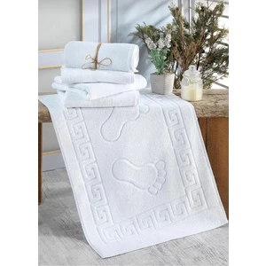 Göksal Suvari 50*70 Taş Desenli Beyaz %100 Pamuk Ayak Havlusu
