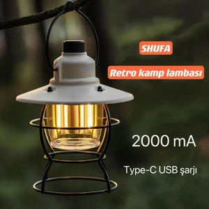 Nostaljik Işığı Ayarlanabilir USB Şarjlı Ledli Kamp Lambası 2000MA