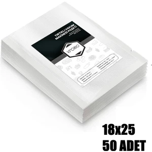 18X25cm Tırtıklı Vakum Makinesi Poşeti 50 Adet