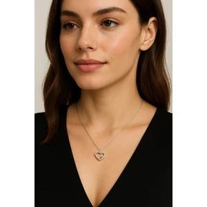 G&A Jewels Pırlantalı 14 Ayar Altın Kalp Kolye