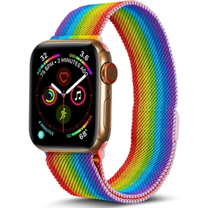 Watch Uyumlu Seri 1-9 (38/40/41MM) – S10 (42MM) Uyumlu Metal Hasır Mıknatıslı Kordon