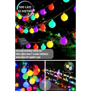 100 LED 11M Solar LED Rgb Işık Güneş Enerjili Bahçe Teras Balkon Ağaç Lambası Aydınlatma RGB Çok Renkli ışık
