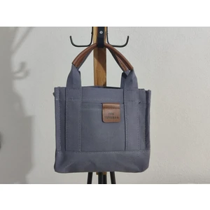 Tote Bag-  Küçük Boy Kanvas Triko Kumaş Kadın El Ve Omuz Çantası