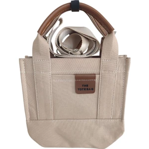 Tote Bag-  Küçük Boy Kanvas Triko Kumaş Kadın El Ve Omuz Çantası