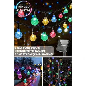 100 Top Ledli Solar Kristal Bahçe Dekorasyon Aydınlatma Rgb Işık Güneş Enerjili RGB Çok Renkli Işık