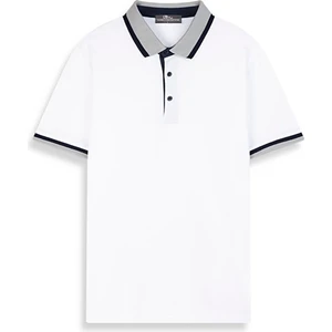 Erkek Basıc Polo Yaka Regular Beyaz T-shırt