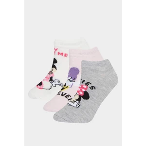 Kız Çocuk Disney Mickey Mouse &Friends 3'lü Pamuklu Patik Çorap E6122A8NS