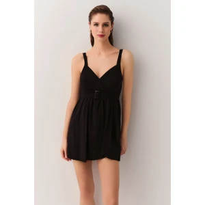 Kadın Kemerli Etekli Korseli Mayo Siyah Renk Şık ve Fonksiyonel Model