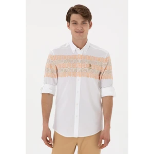 U.s. Polo Assn. Erkek Camel Gömlek Desenli 50300081-VR015