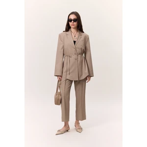 Çima Dikişli Kumaş Pantolon Camel