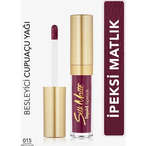 Silk Matte Yoğun Renk Veren Uzun Süre Kalıcı Likit Mat Ruj (015 Pretty Plum) 8690604505425