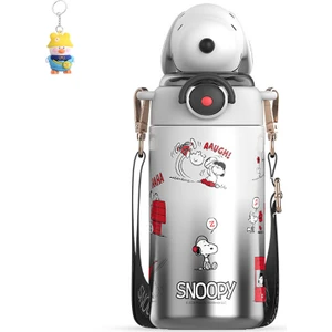 Runxi Life Hall Snoopy Stitch Çocuk Termos Bardağı Okul Özel Pipetli Su Bardağı Büyük Kapasiteli 316 Bardak Erkek ve Kız Çocuklar (Yurt Dışından)