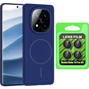 Xiaomi Redmi Note 14 Pro 4G Kılıf Magsafe Şarj Özellikli Zore Ruby Sert Kapak + Kamera Lens Koruyucu