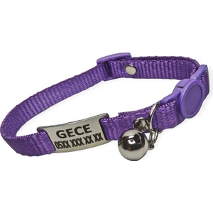 Ayz Markalama Güvenlik Kilitli Isimli Kedi Tasması, Isimlikli Kedi Tasması, Sallanmayan Kedi Künyesi, Safety Click Tasma