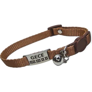 Ayz Markalama Güvenlik Kilitli Isimli Kedi Tasması, Isimlikli Kedi Tasması, Sallanmayan Kedi Künyesi, Safety Click Tasma