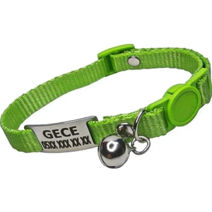 Ayz Markalama Güvenlik Kilitli Isimli Kedi Tasması, Isimlikli Kedi Tasması, Sallanmayan Kedi Künyesi, Safety Click Tasma