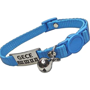 Ayz Markalama Güvenlik Kilitli Isimli Kedi Tasması, Isimlikli Kedi Tasması, Sallanmayan Kedi Künyesi, Safety Click Tasma