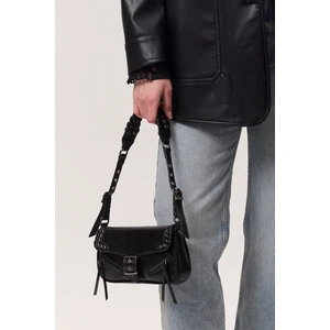 Toka Detaylı Omuz Çantası Siyah