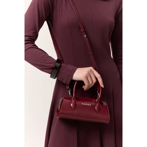 Deri Polo Mini Çanta Bordo