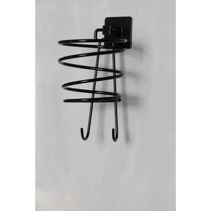 Güçlü Yapışkanlı Kancalı Siyah Fön Makinesi Askısı Saç Kurutma Makinesi Tutacağı Yapışkanlı