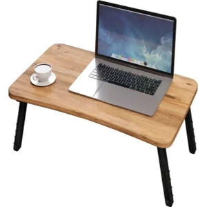 Dellaks Laptop Sehpası Seyyar Kahvaltı Masası Katlanır Çalışma Sehpası Atlantik Çam