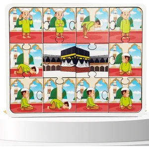 Moon Beavers - İslamı Öğreniyorum - Namaz Öğreten Yapboz - Ahşap Puzzle - Kız Çocuk (16x20 cm.)