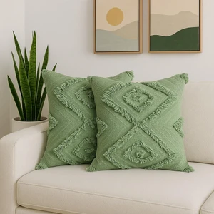 Bohem Püskül Detaylı Kırlent Kılıfı 2'li