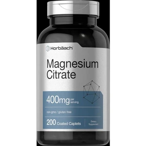 Magnesium Citrate  400MG  200 Caplets  Vegetarian, Non-Gmo, And Gluten Free Supplement