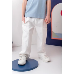 Erkek Çoçuk Çep Detaylı Lastikli Pantolon - Siyah