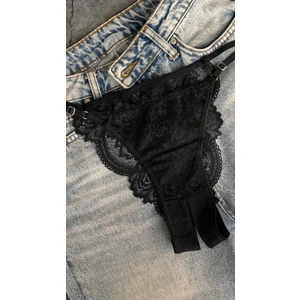 Açık Ağ Detaylı Ayarlanabilir Bel Fantazi Tanga – Dantelli & Göpürlü Tasarı