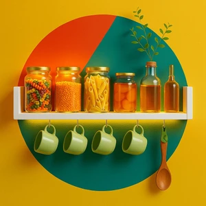 3 Bölmeli Dekoratif Duvar Rafı