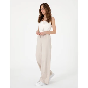 Pierre Cardin Kadın Bej Yüksek Bel Loose Fit Pantolon 50313136-VR011