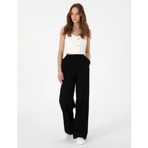 Pierre Cardin Kadın Siyah Yüksek Bel Loose Fit Pantolon 50313136-VR046