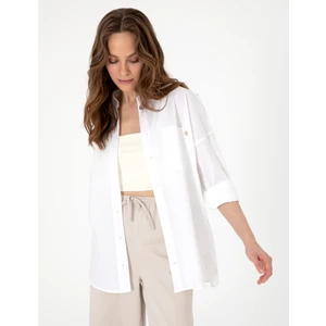 Pierre Cardin Kadın Beyaz Oversize Uzun Kollu Gömlek 50313596-VR013