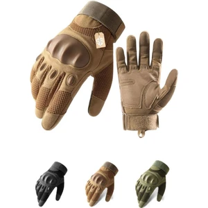Single Sword Koruyucu Tam Parmak Motorcu ve Bisiklet Eldiveni Bej-M