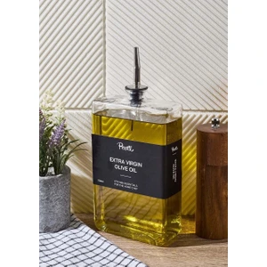 Cam Yağdanlık - Sosluk, Sirkelik, Yağlık - Gümüş Başlık - 750 ml