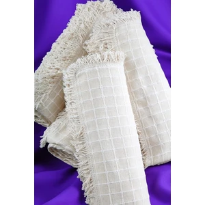 %100 Pamuklu  Naturel Krem Renk Çekyat Örtüsü (Pakette 1 Adet Ürün Vardır)