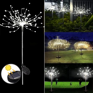 2'li Güneş Enerjili 150 LED Solar Bahçe Lambası  2 Modlu, Dış Mekan Dekoratif Aydınlatma