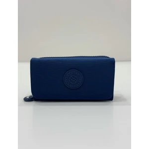 Kadın Krinkıl Kumaş Kapaklı Metal Fermuarlı Kartlık, Bozuk Para Bölmeli Cüzdan