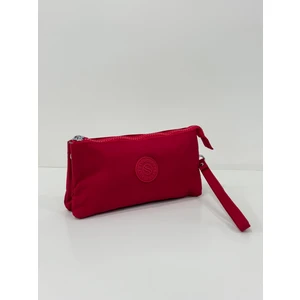 Kadın Krinkıl Kumaş El Ve Çapraz Askılı Bozuk Para Bölmeli Kalemlik/Cüzdan Tipi Makyaj Çantası