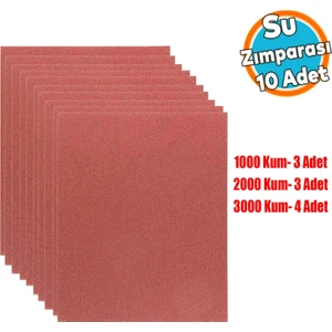 Araba Far Temizle Parlatma Ince Kalın Kum Su Zımpara Kağıt Seti 1000-2000-3000 Kum (10 Adet)