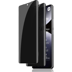 M.TK Moveteck  Xiaomi Redmi Note 14 Pro Plus Hayalet Ekran Koruyucu Cam Tam Kapatan Gizli Tamperli Oval Cam 5d Parlak Privacy Glass