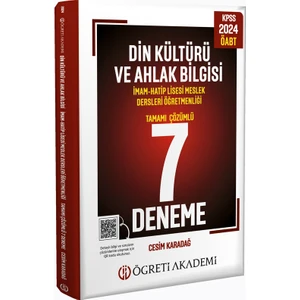 Öğreti Akademi 2024 Kpss Öabt Din Kültürü ve Ahlak Bilgisi Tamamı Çözümlü 7 Dene