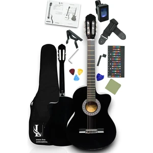 CG-3901BK Klasik Gitar 4/4 Sap Ayarlı Kesik Kasa Full Set - Siyah