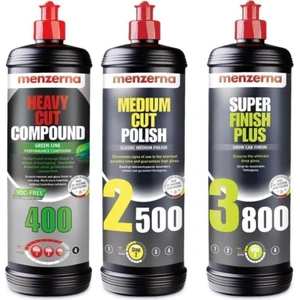 Green 400  Medium Cut 2500 Super Finish 3800 Set 3 x 1 Litre