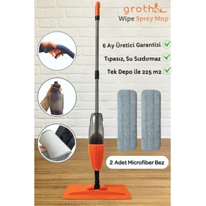 Wipe Sprey Mop Turuncu - 2 Mop Bezli - Tıpasız Sistem - 700 Cc Su Hazneli (üretici Garantili)