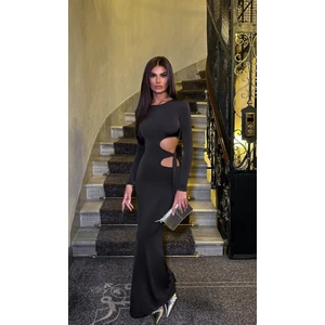 Pencere Detay Bağlamalı Elbise, Mezuniyet Elbisesi, Abiye, Düğün Elbisesi, Şık Elbise, Esnek Elbise