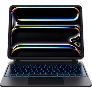 Apple Ipad Pro 12.9 5. Nesil 6. Nesil Klavye Magic Keyboard Touchpad Q Akıllı Klavyeli Kılıf -Işıklı