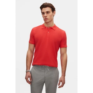 Regular Fit Flamıngo Pembe %100 Pamuklu Uzun Ömürlü Kıvrılmaz Polo Yaka Nakışlı T-Shirt 4HC14ORT51000