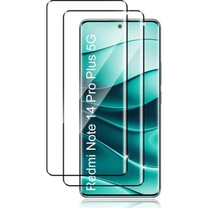 M.TK Moveteck Xiaomi Redmi Note 14 Pro Plus Ekran Koruyucu Kırılmaz Cam Tam Kaplayan Siyah Çerceveli 5d Oval Ekran Camı